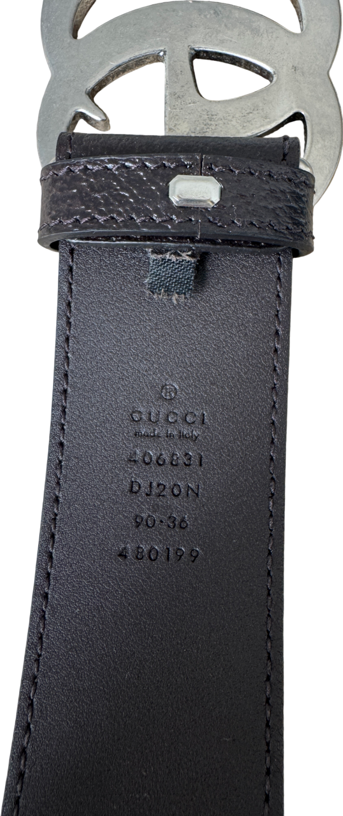 GUCCI Dark Brown Leather GG Marmont Wide Belt Sz 90cm/36" W30