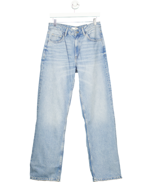 MANGO Blue Miami Medium-rise Straight-fit Jeans UK 8