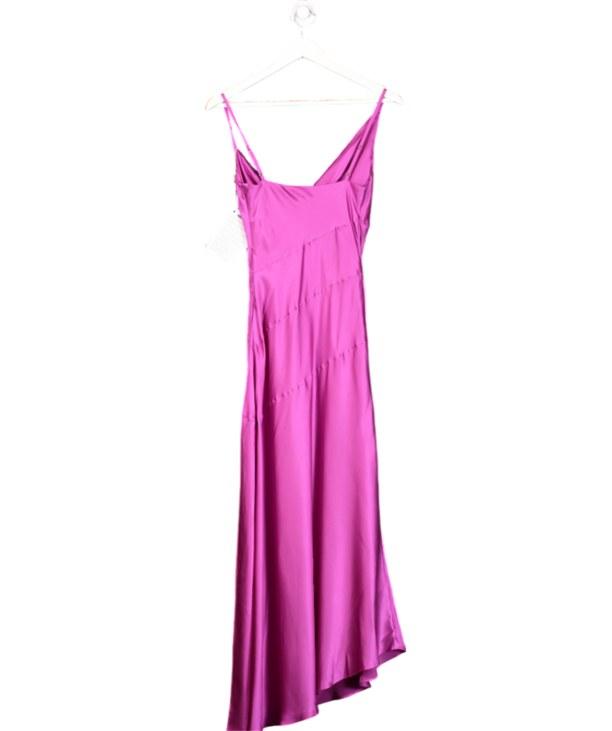 Nicholas Purple Lark Asymmetic Cowl Neck Midi Dress UK 4