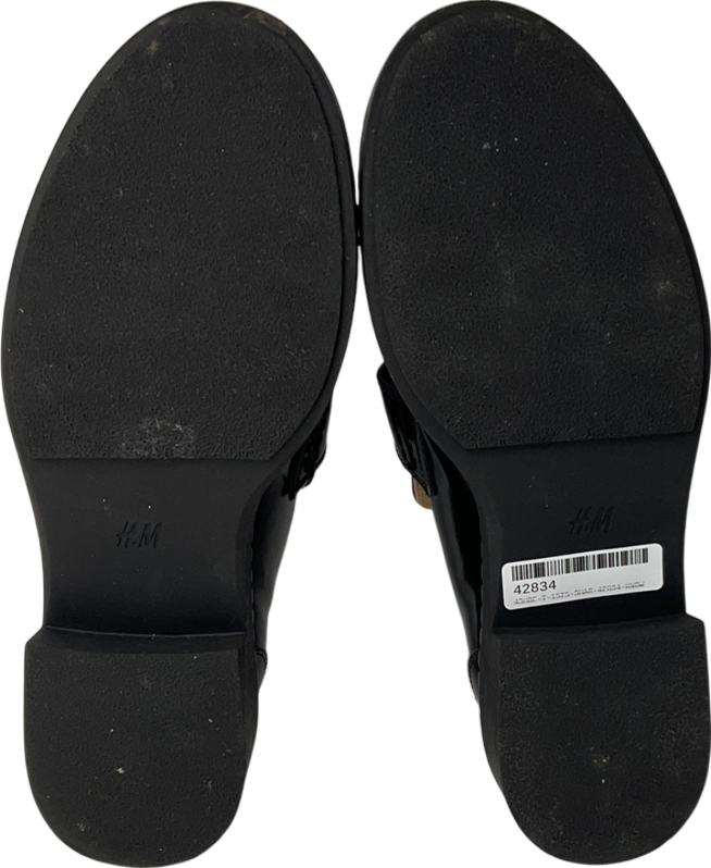 H&M Black Leather Loafers UK 6 EU 39 👠