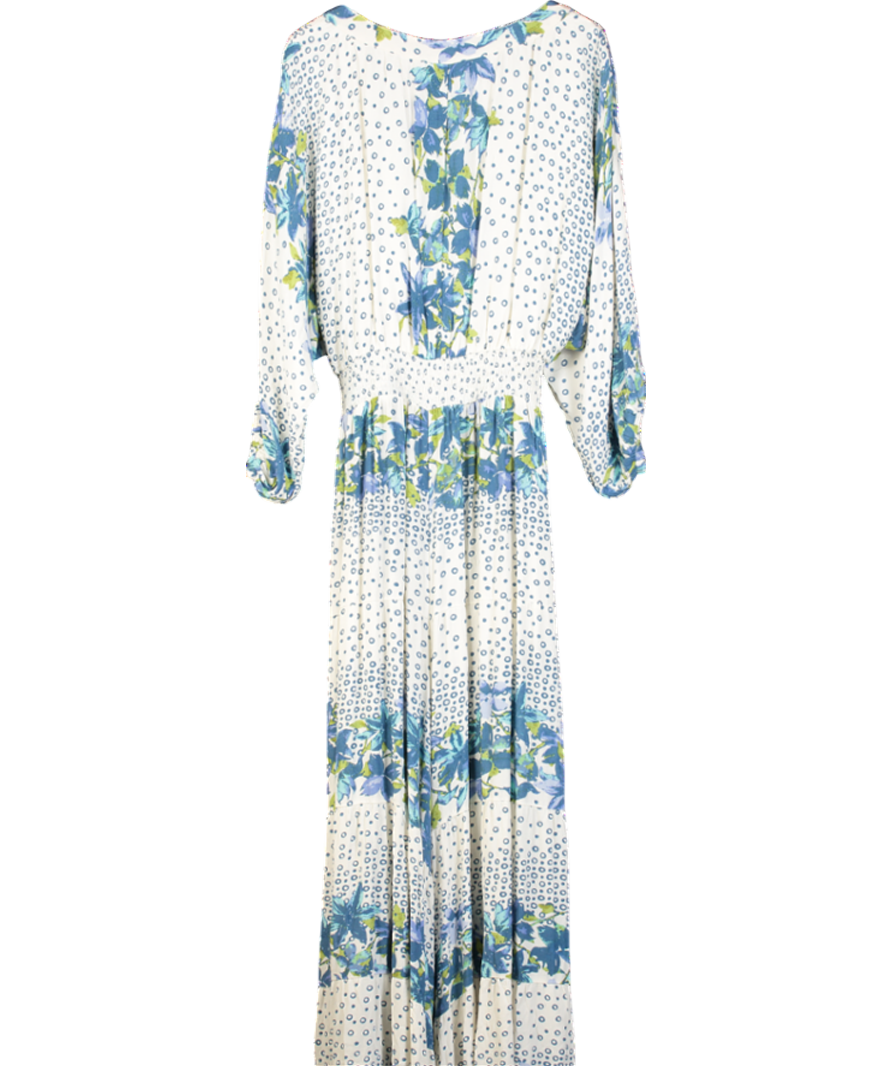 Free People White Floral Open Back Maxi Jumpsuit UK XL