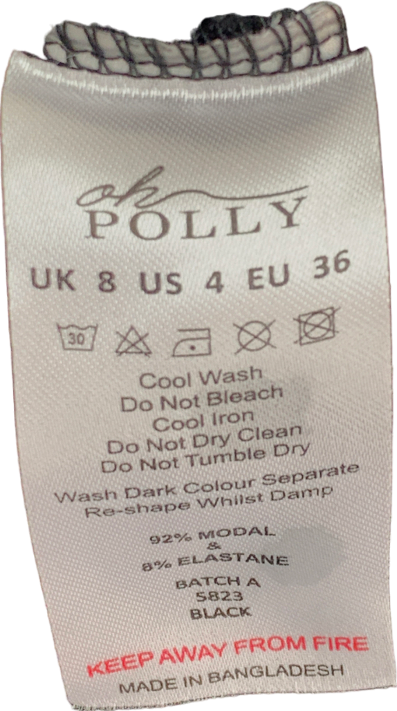 Oh Polly Long Sleeve Open Back Mini Dress In Black UK 8