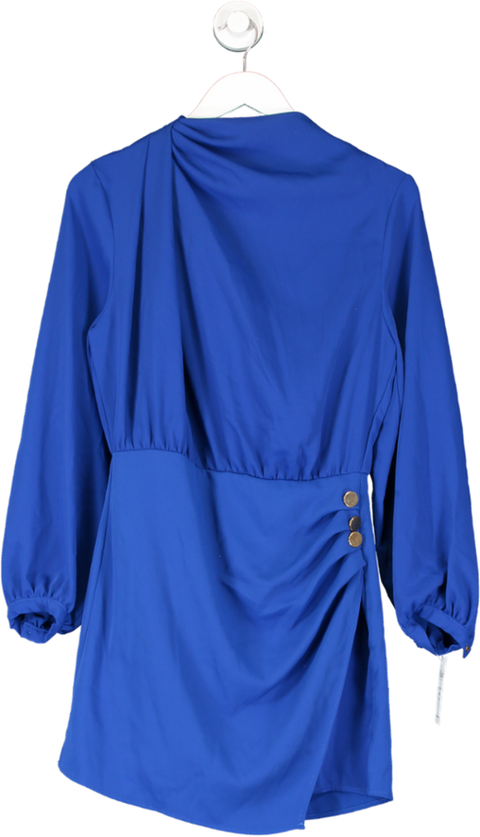 ZARA Blue High Neck Long Sleeve Dress UK S