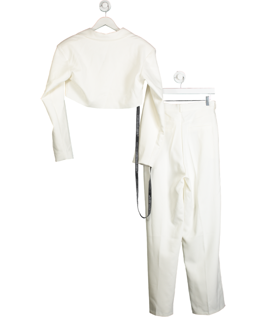 Noughts & Kisses 2-piece White Marci Cream Blazer And Tailored Trousers UK S