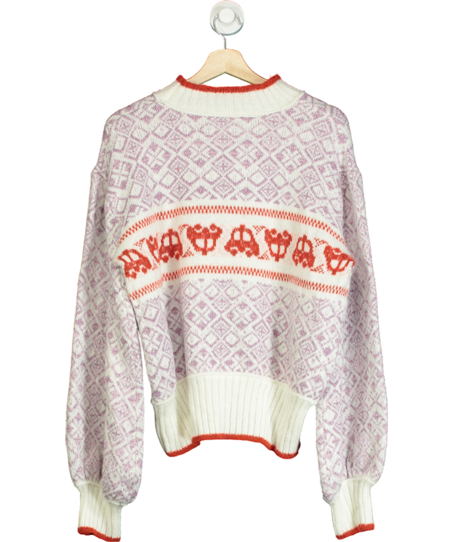 Free People Purple Freya Fairisle Sweater UK L