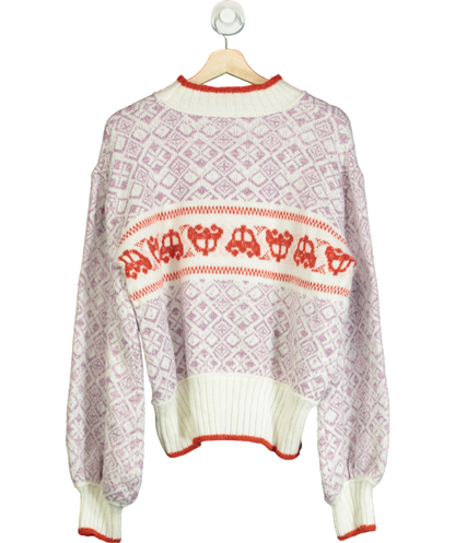 Free People Purple Freya Fairisle Sweater UK L