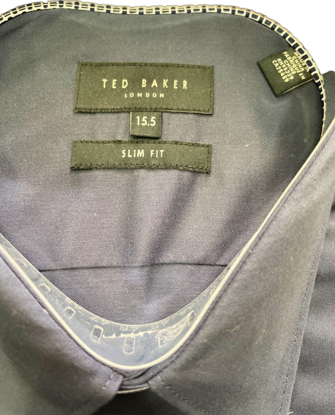 Ted Baker Navy Duddon Core Steel Slim fit Shirt UK 15.5" Neck