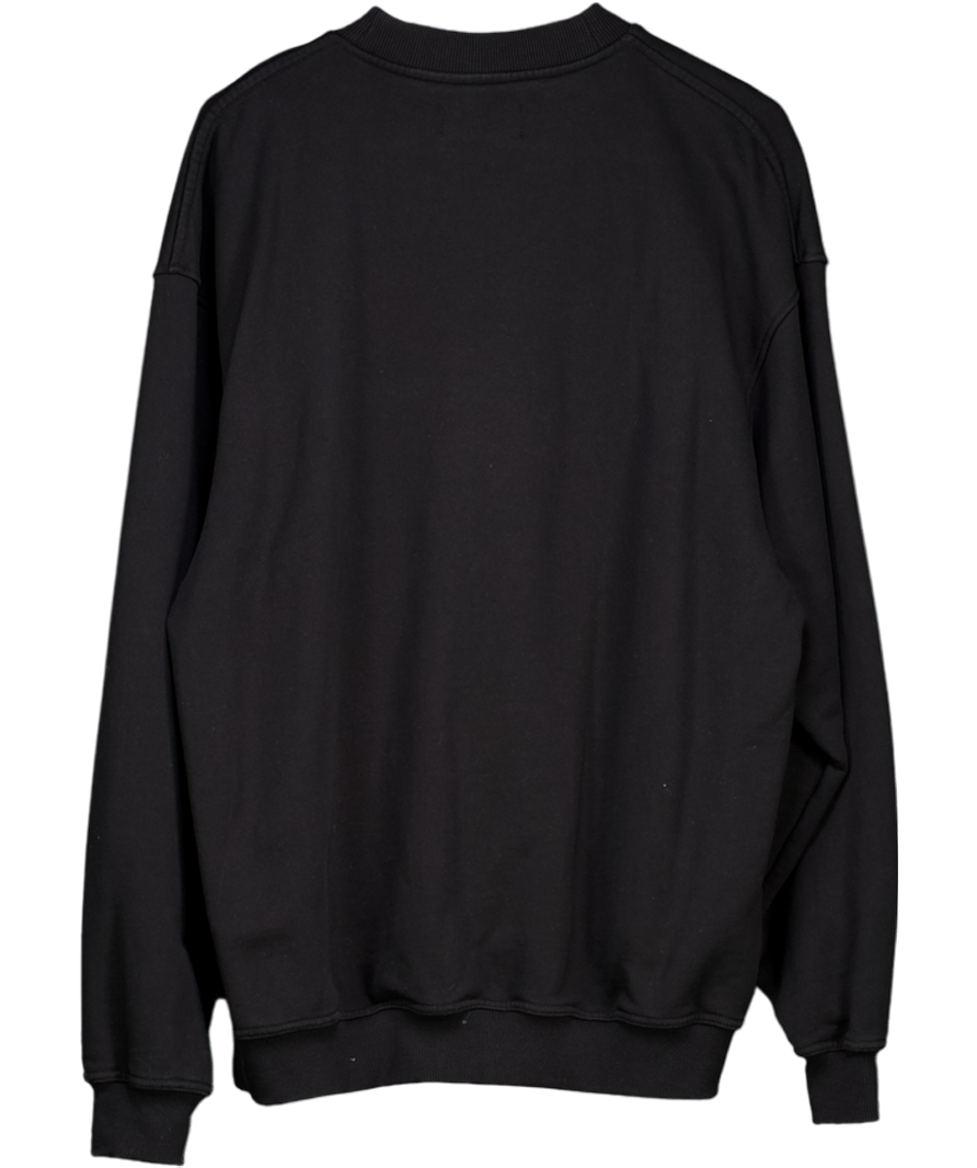 Represent Black Oversized Crew Neck Sweatshirt With Logo Plaque UK L