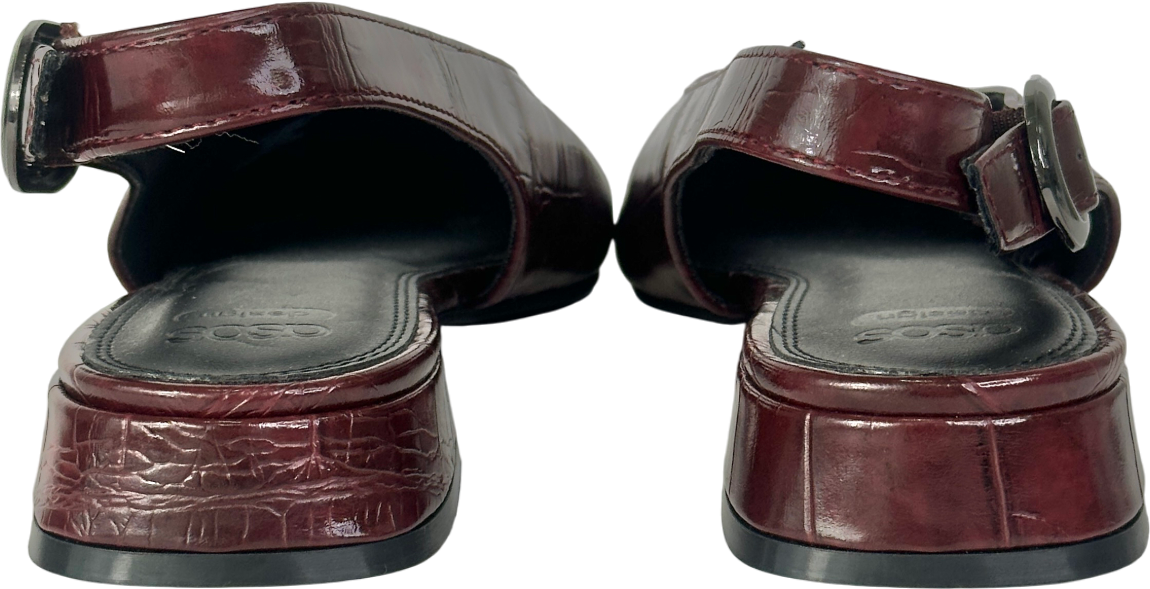 ASOS Leonora Slingback Ballet flat shoes In Burgundy UK 7 EU 40 👠