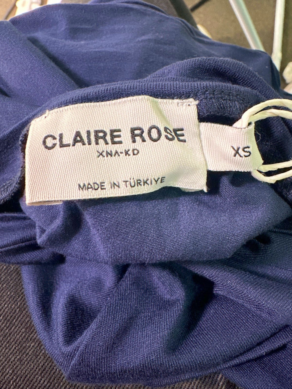 Claire Rose Navy Gathered Waist Mini Dress XS