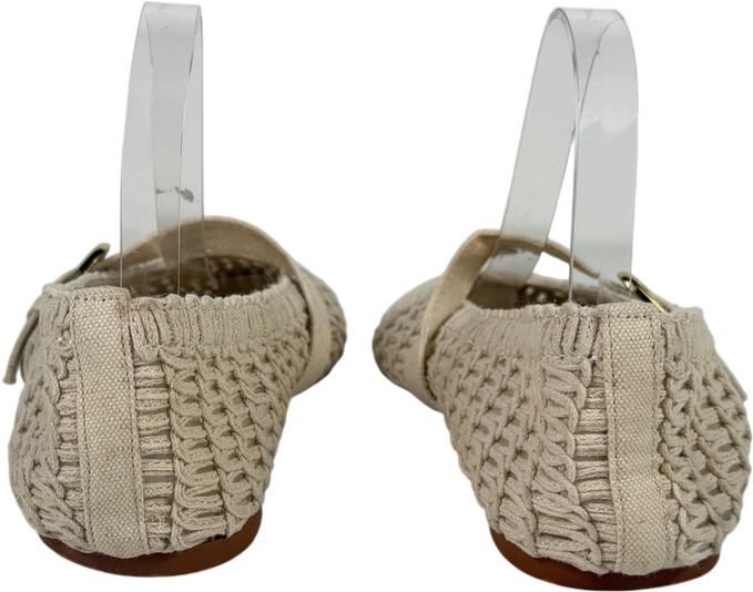 ASOS Cream Leah Crochet Mary Jane Ballet shoes UK 7 EU 40