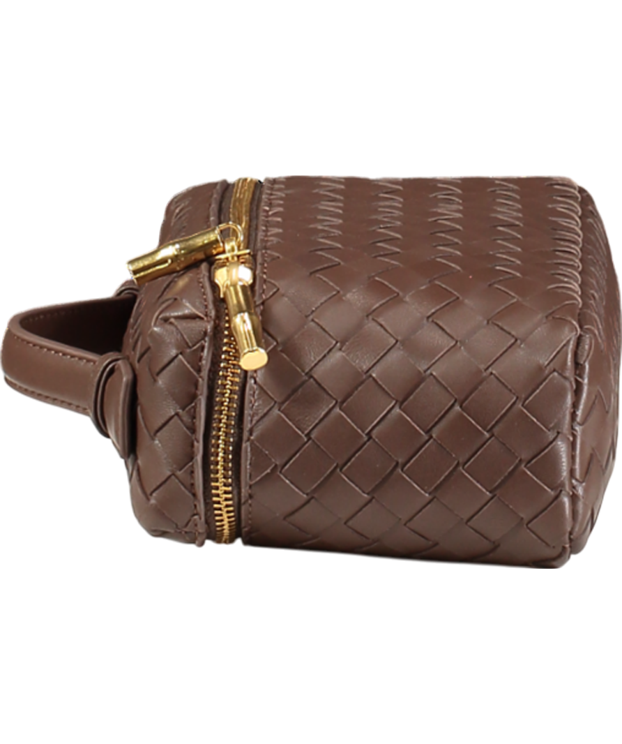 J.Mclaughin Brown Allyson Woven Leather Crossbody