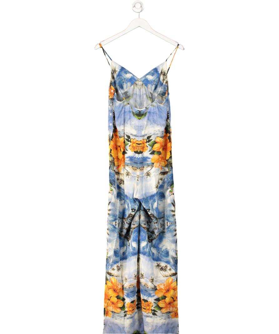 Stella McCartney Blue Tropical Silk Jumpsuit UK 12
