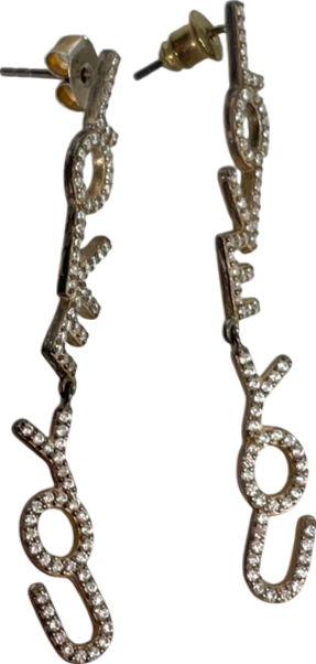 Metallic Love You Dangly Earrings