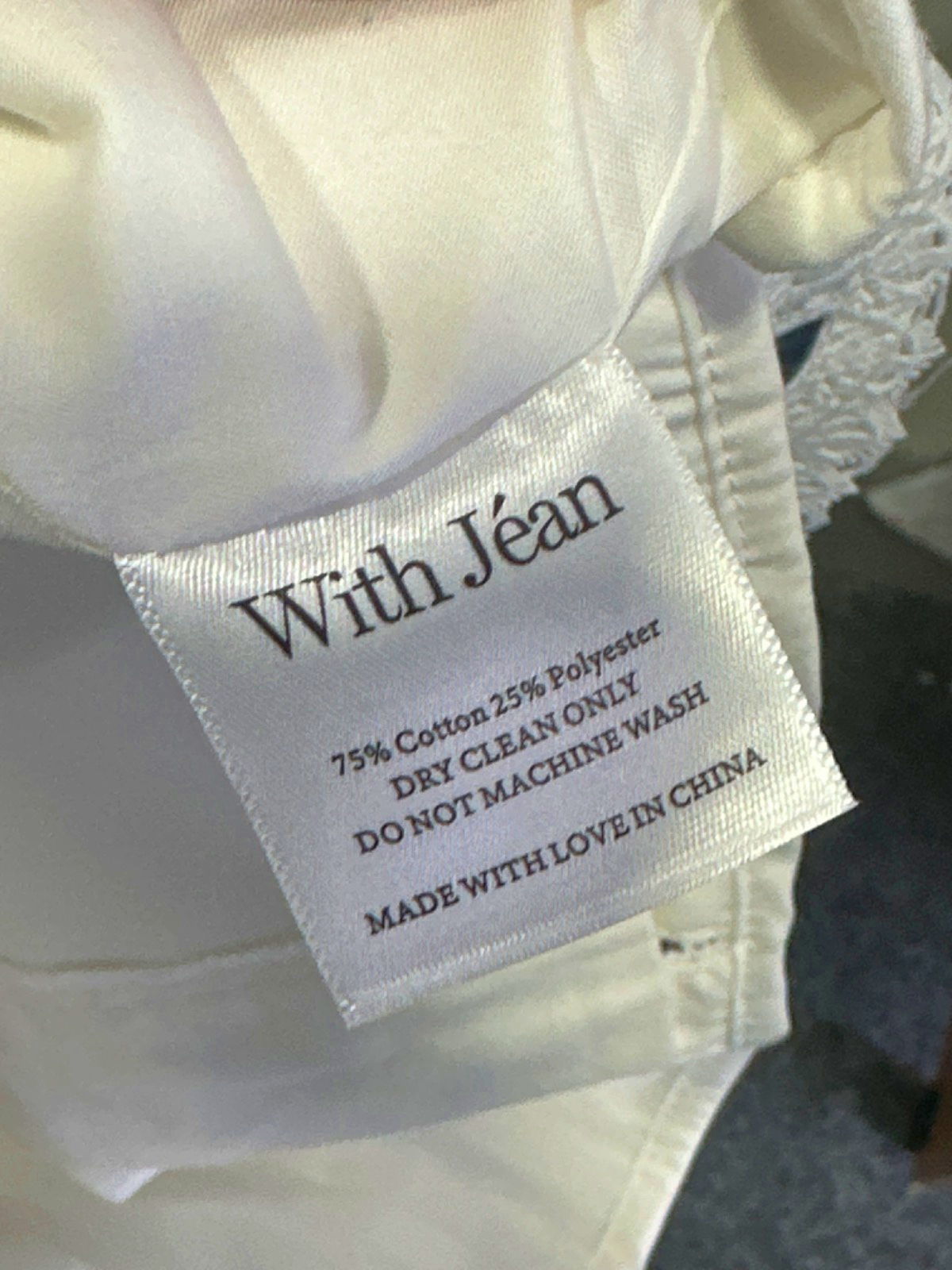 With Jean White Sabrin Top UK S