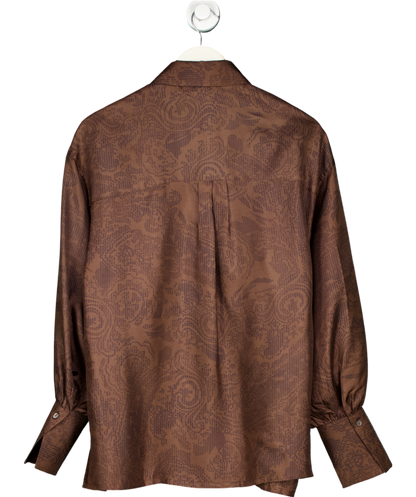 Wiggy Kit Brown The Gallerist Shirt 100% Silk UK S