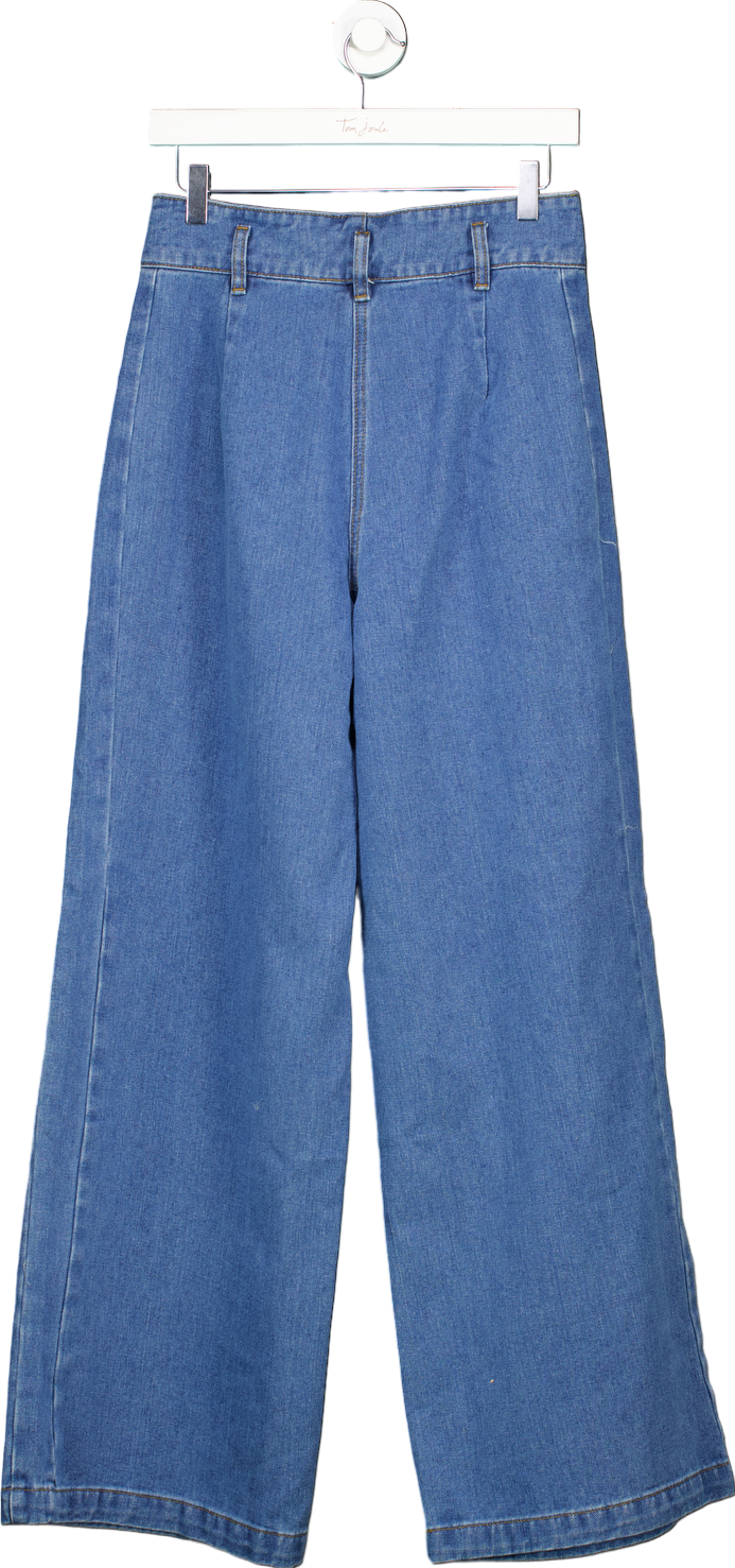 Karen Millen Blue Denim Indigo Wide Leg Trousers UK 10