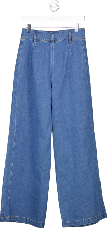 Karen Millen Blue Denim Indigo Wide Leg Trousers UK 10