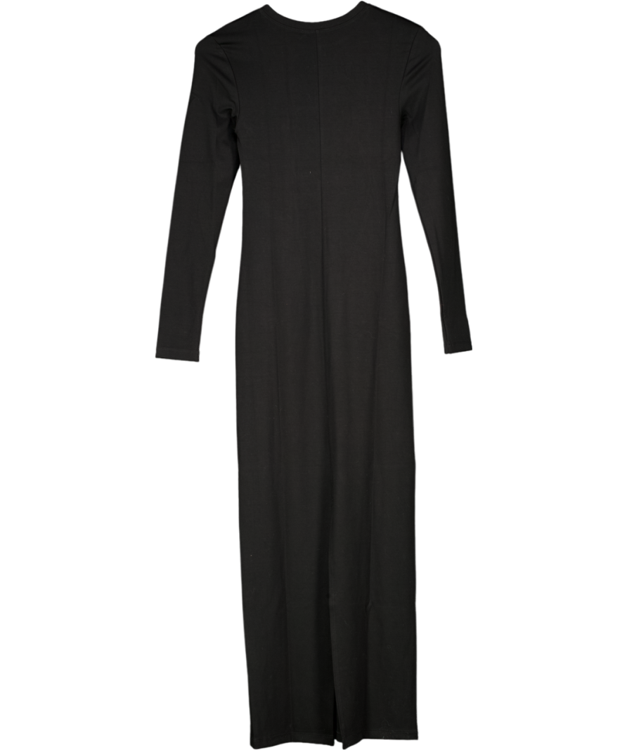 THE PARK Black Charity Stretch-tencel Lyocell Midi Dress UK S