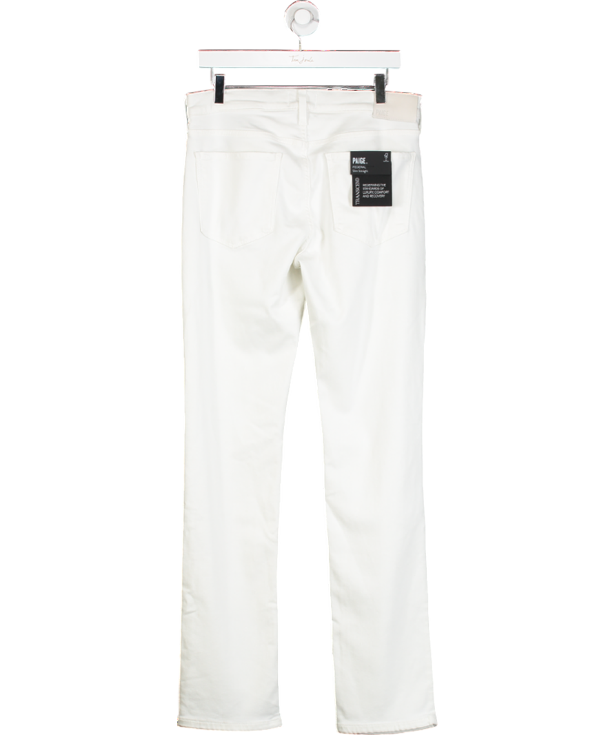 PAIGE White Slim Straight-leg Stretch-denim Jeans W32