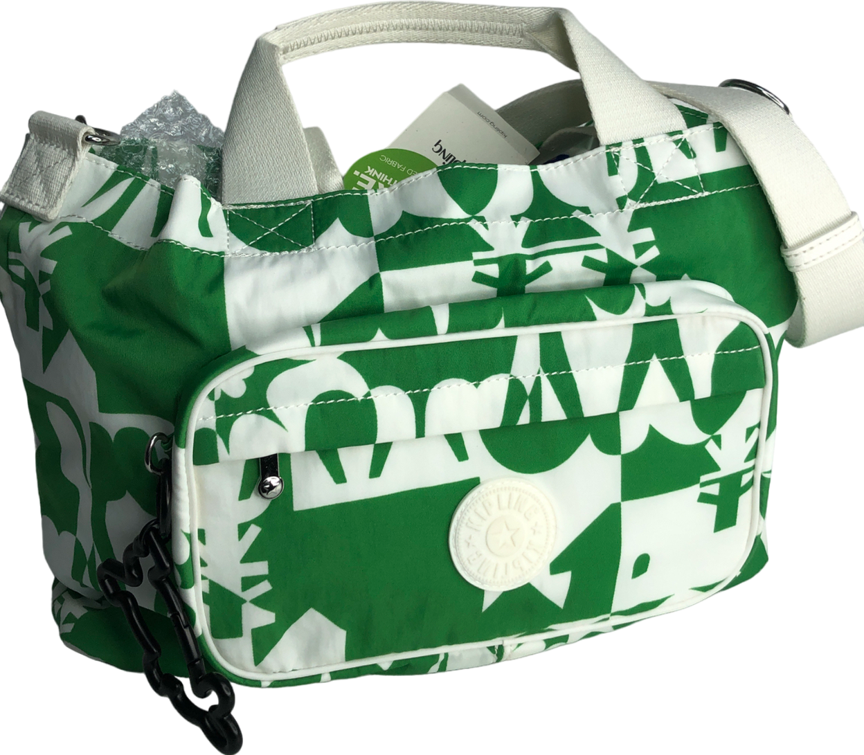 Kipling Green Medium Tote Bag