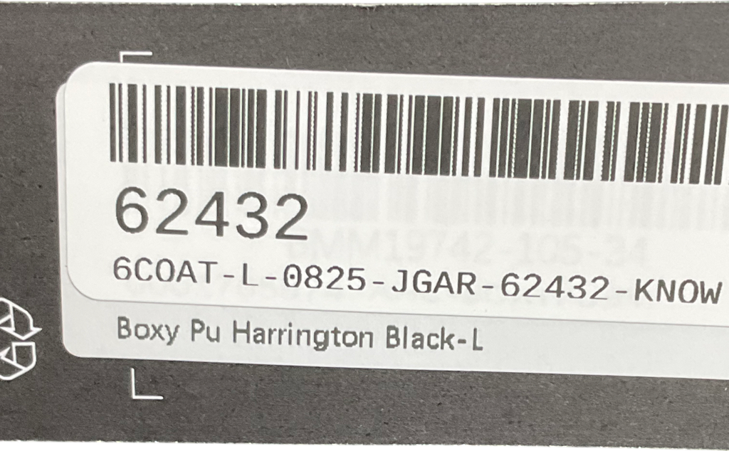 boohooMan Boxy Pu Harrington Jacket In Black UK L