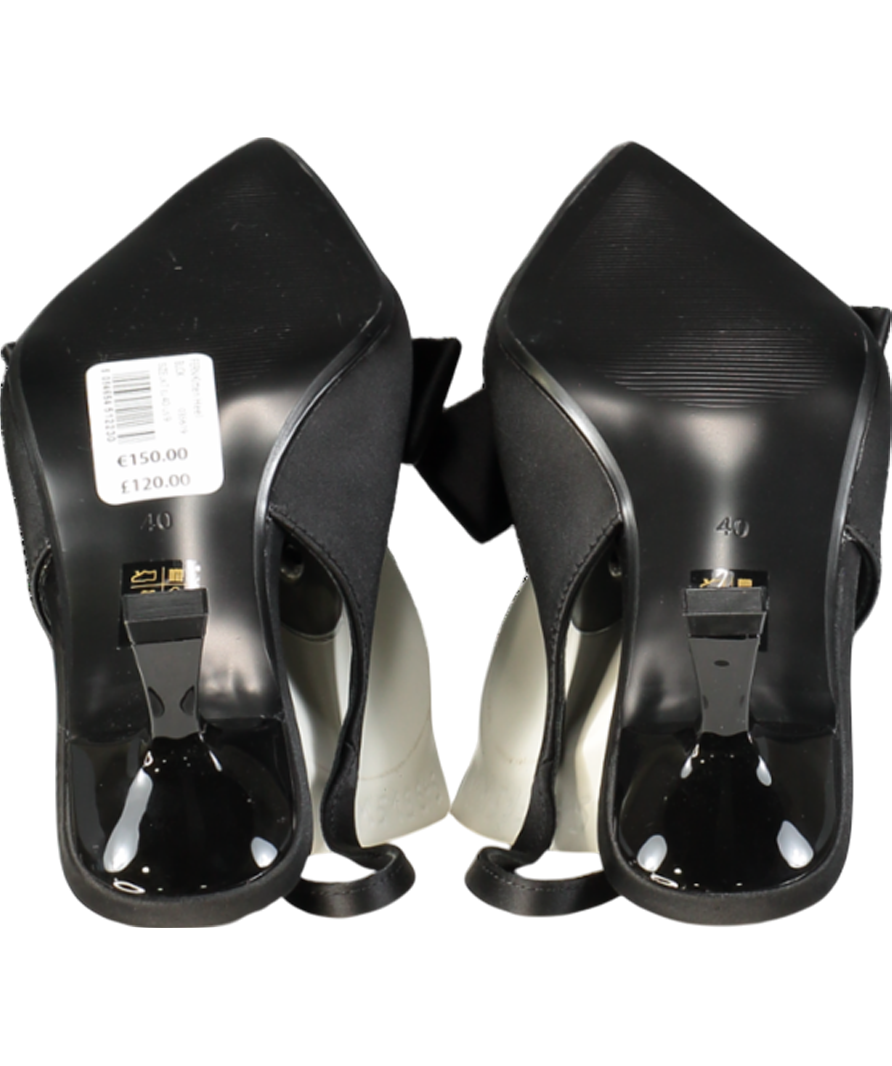 Mint Velvet Black Fern Slingback Kitten Heels UK 7 EU 40 👠