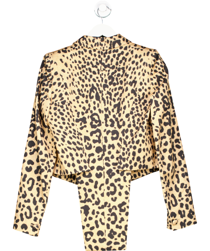 GIvenchy Beige Cropped Leopard Print Blazer with tails Eu 42 UK 14