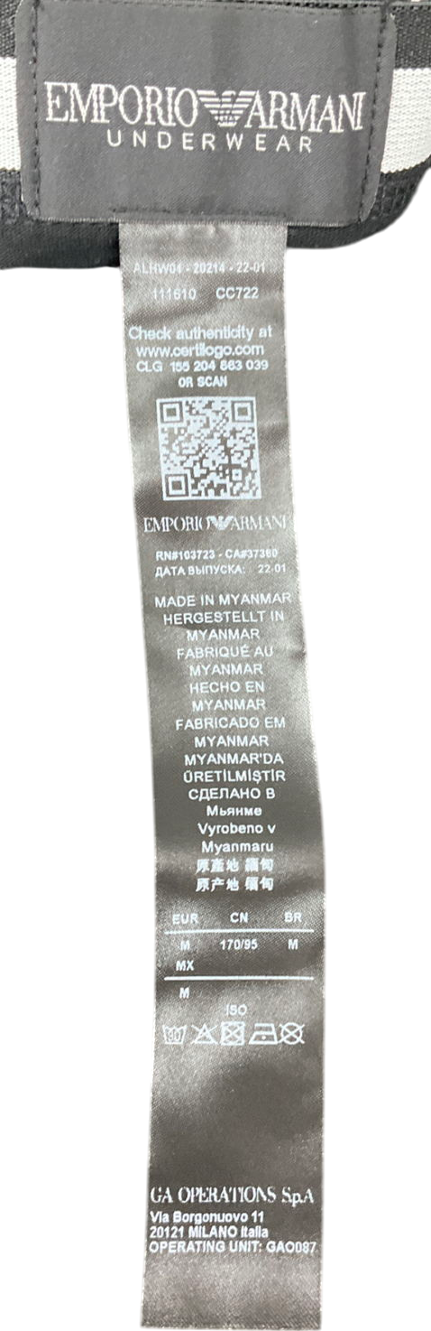 Emporio Armani Black Soft Modal Logo Waistband Boxer Briefs UK M