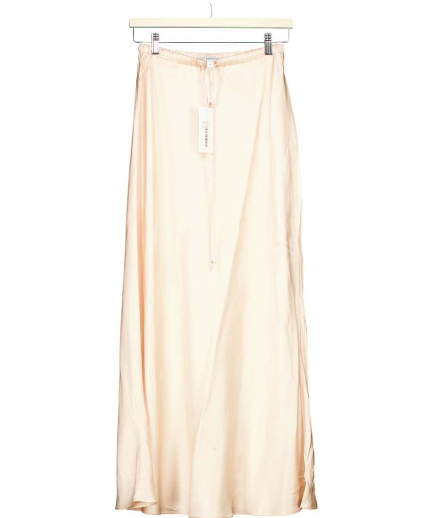 M&S Nude Viscose Slip Skirt UK 8