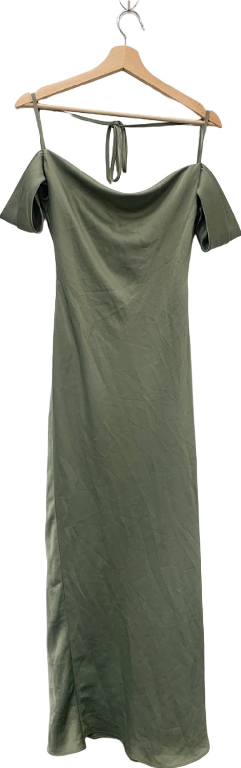 BHLDN Green Off-Shoulder Midi Dress UK 4