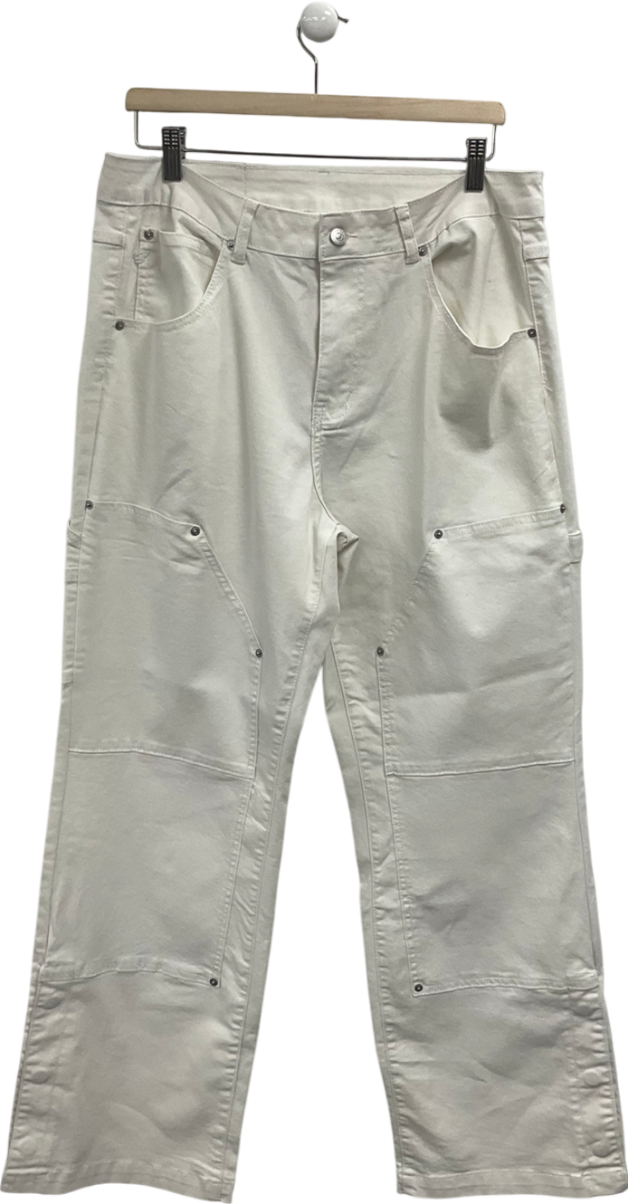 sunwon Cream Relaxed Fit Jeans UK L
