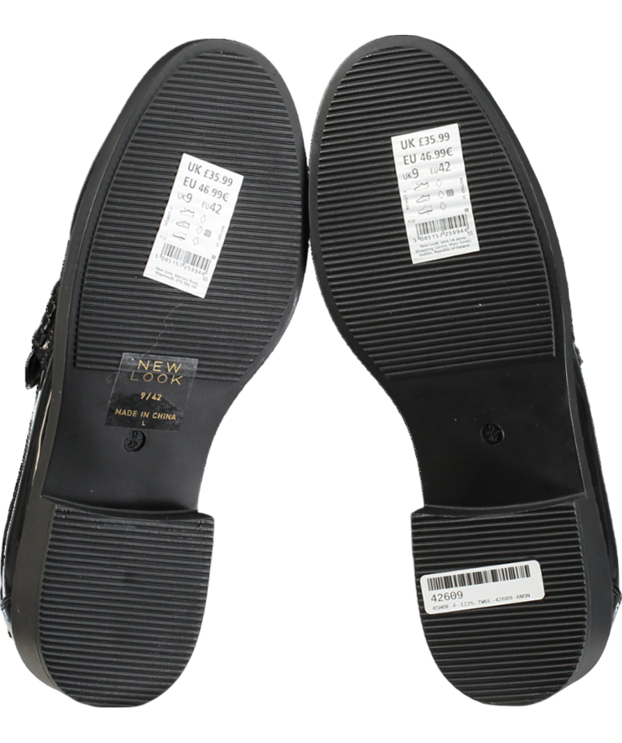 New Look Black Comfort Chunky Loafers UK 9 EU 42 👠