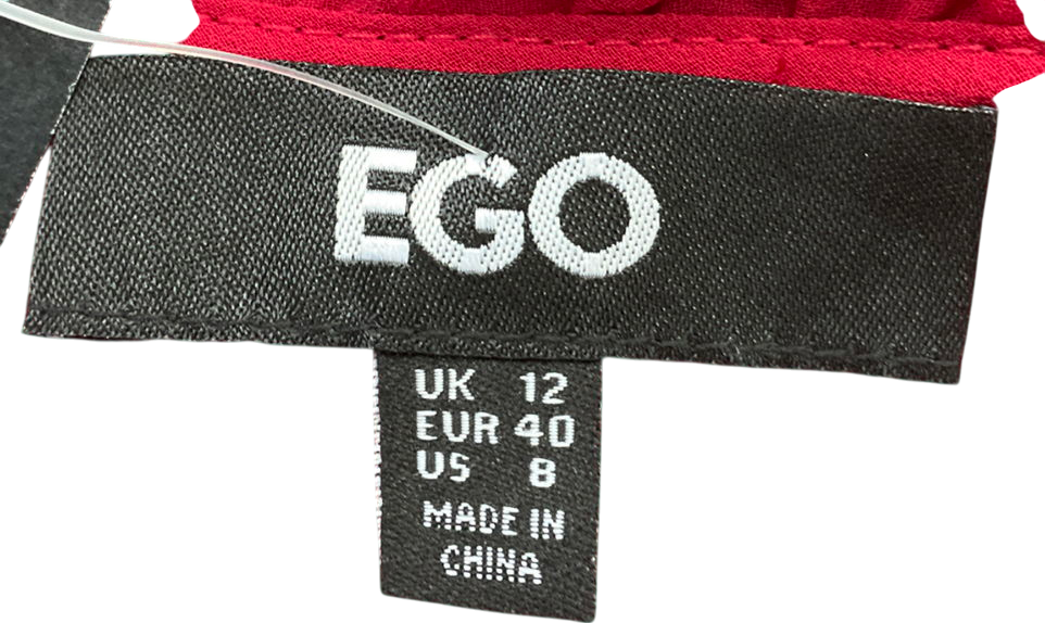 Ego Low Waist Frill Detail Maxi Beach Skirt In Red Mesh UK 12