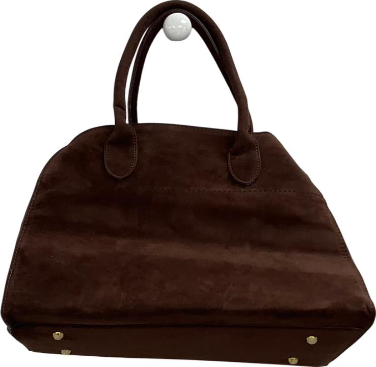 Brown Suede Leather Tote Bag One Size