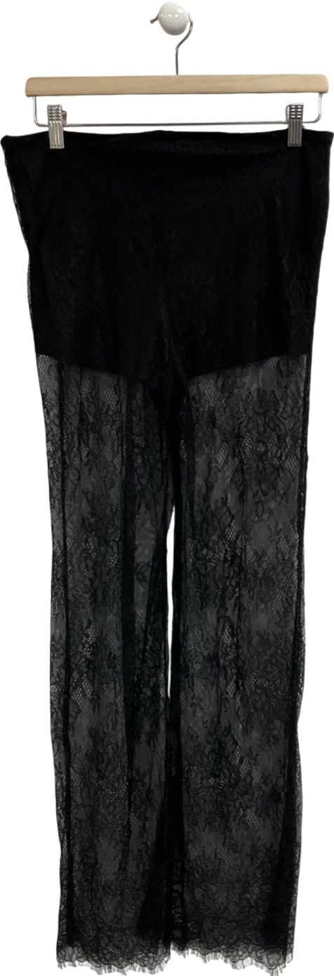 River Island Black Lace Trousers UK 8
