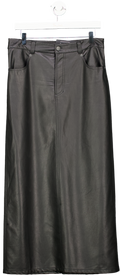 Free People Black Nothing Better Vegan Maxi Skirt Us4 UK 8