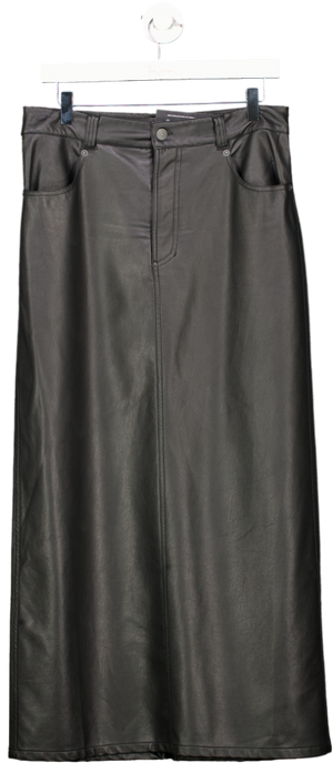 Free People Black Nothing Better Vegan Maxi Skirt Us4 UK 8