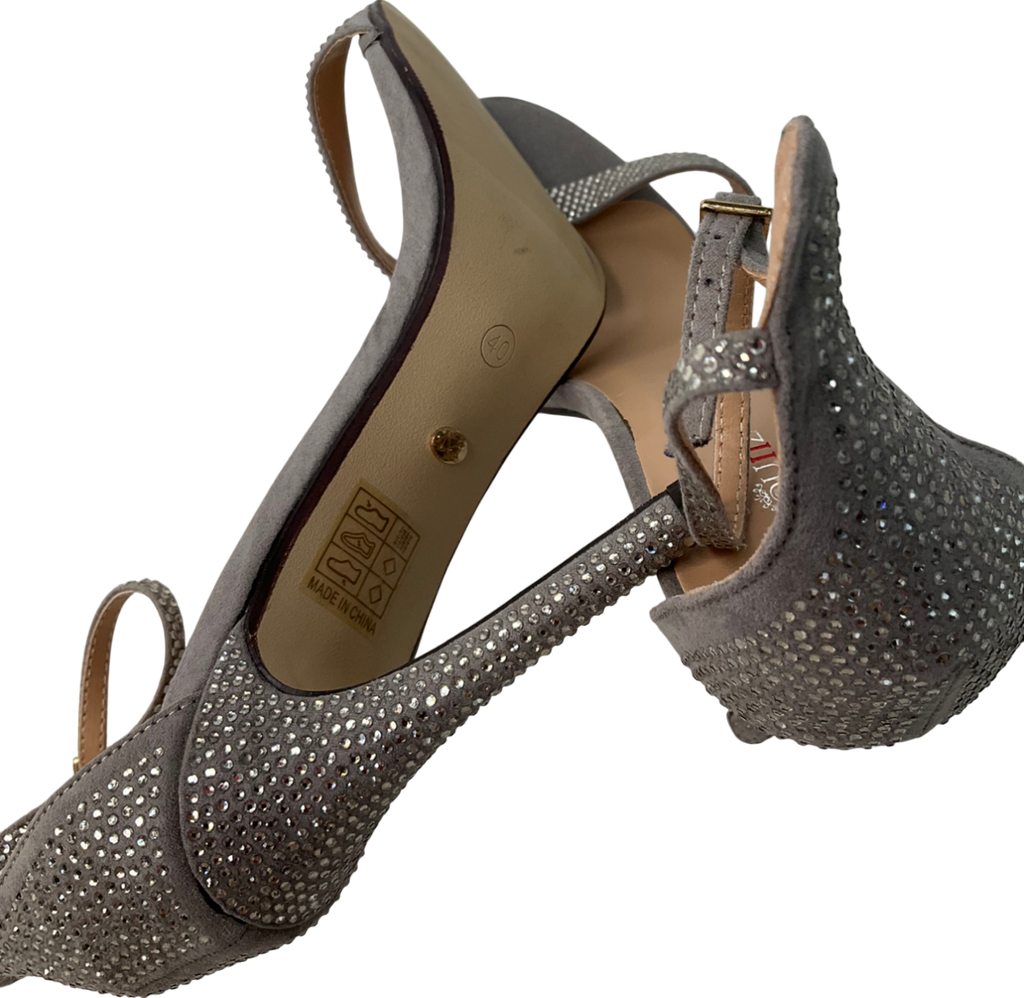 marquiiz Metallic Diamonte Heels UK 7 EU 40 👠