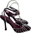 River Island Burgundy Red Caged Embellished Court Heels UK 4 EU 37 👠