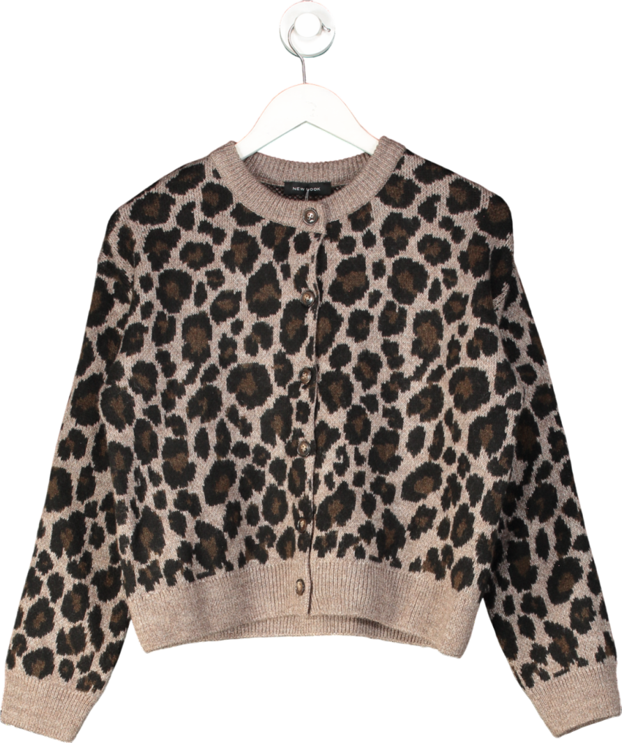 New Look Brown Leopard Print Cardigan UK S