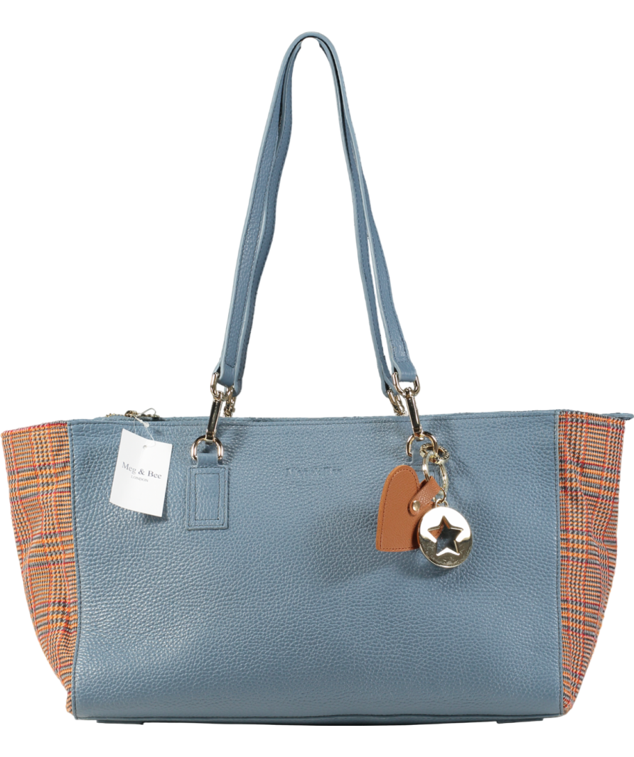 Meg & Bee Blue Leather / Multi Burford Mini Slouchy Tote