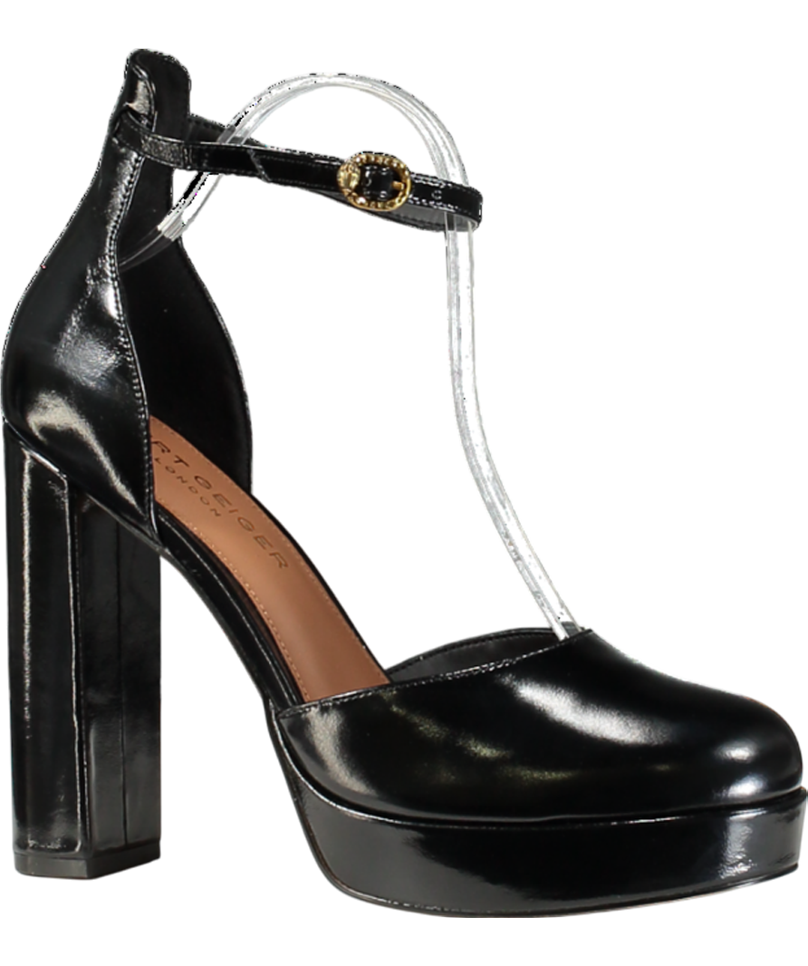 Kurt Geiger Black Shoreditch Platform-heel Leather Courts UK 8 EU 41 👠