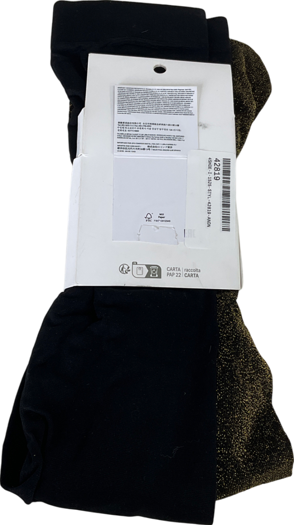 MANGO Metallic Lurex Detail Stockings One Size