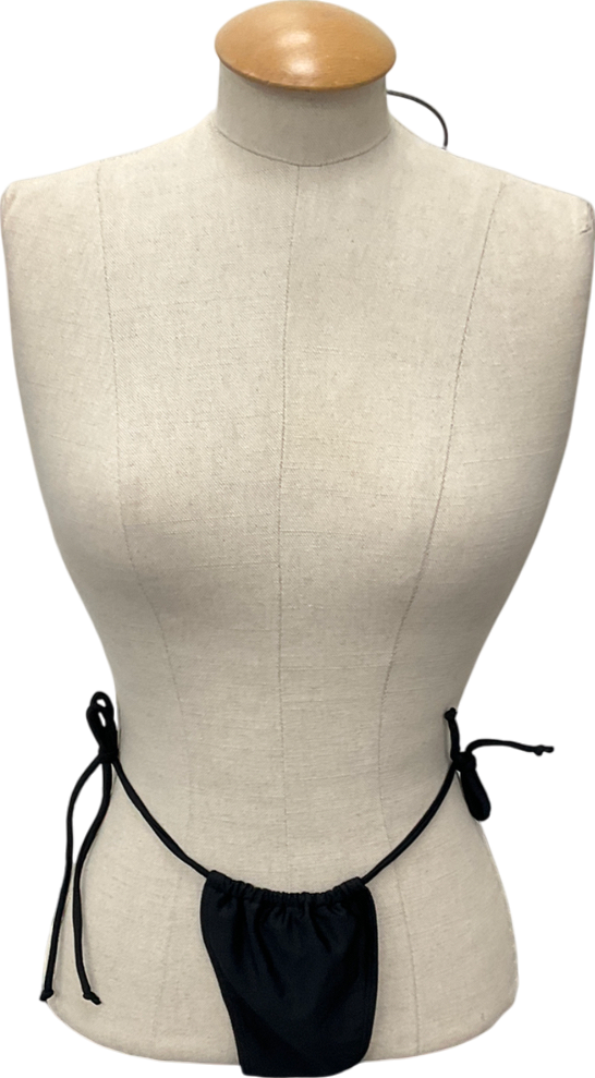 adika Beige & Black Tie Up Bikini Bottoms UK M