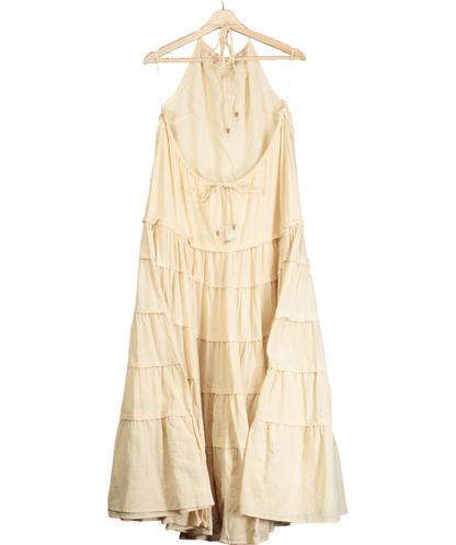 Free People Beige Somewhere Sunny Drop-waist Maxi Dress UK M