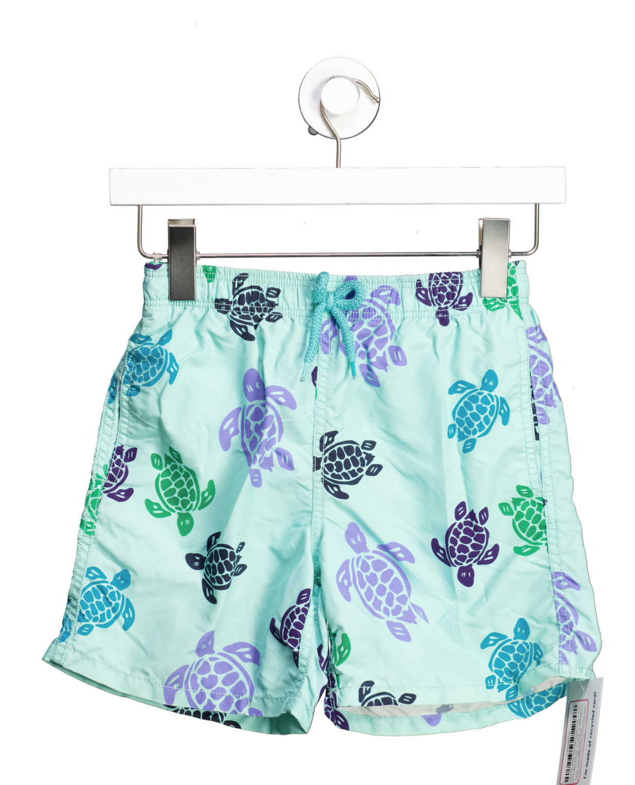 VILEBREQUIN Aqua Blue Turtle Print Logo Patch Swim Shorts With Bag 12 Years