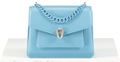 BVLGARI Blue Serpenti Handbag With Wide Strap