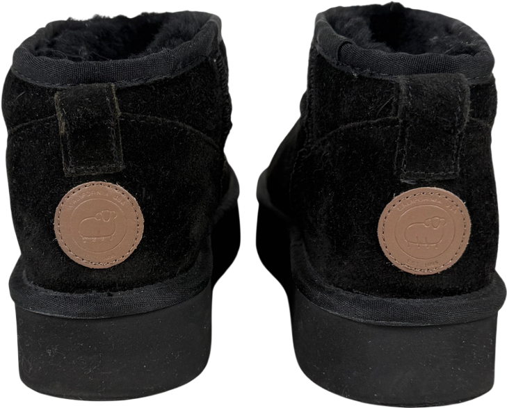 Lamo Blue Suede Ankle Slip-on Boots – Fur-lined Platform Boot UK 6 EU 39 👠