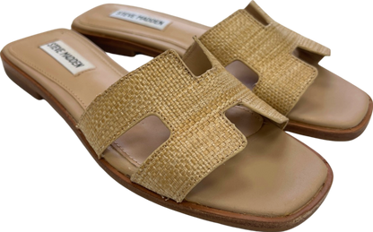 Steve Madden Beige Woven Slide Sandals UK 3.5/4